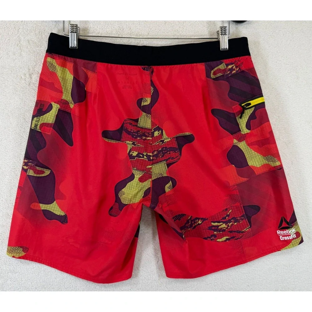 Reebok Super Nasty Speed CrossFit Training Gym Shorts Mens M Red Camo AJ1505